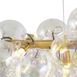 QAZQA Schlafzimmerlampen|Küchenlampen*Design-Hängeleuchte Gold mit Regenbogen-Glas 8-flammig - Uvas