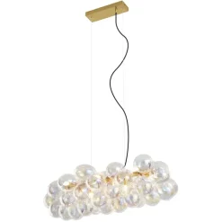 QAZQA Schlafzimmerlampen|Küchenlampen*Design-Hängeleuchte Gold mit Regenbogen-Glas 8-flammig - Uvas