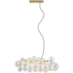 QAZQA Schlafzimmerlampen|Küchenlampen*Design-Hängeleuchte Gold mit Regenbogen-Glas 8-flammig - Uvas