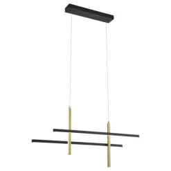 QAZQA Led-Pendelleuchten|Pendelleuchten*Design-Hängeleuchte H Schwarz mit Gold inkl. LED 3-Stufen-Dimmbar - Joy