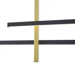 QAZQA Led-Pendelleuchten|Pendelleuchten*Design-Hängeleuchte H Schwarz mit Gold inkl. LED 3-Stufen-Dimmbar - Joy