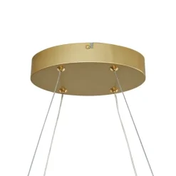 QAZQA Led-Pendelleuchten|Pendelleuchten*Design-Hängeleuchte Messing 120cm inkl. LED 3-Stufen-Dimmbar - Ovallo