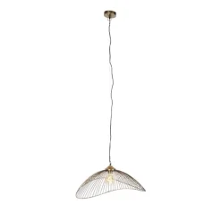 QAZQA Pendelleuchten|Wohnzimmerlampen*Design-Hängeleuchte Messingdraht 64cm - Pia