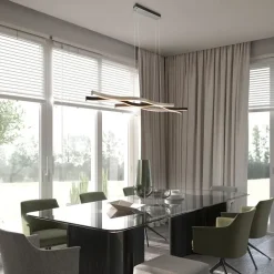 Trio Leuchten Led-Pendelleuchten|Pendelleuchten*Design-Hängeleuchte schwarz mit Silber inkl. LED Dimmbar - Blaze