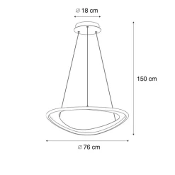 QAZQA Led-Pendelleuchten|Pendelleuchten*Design-Hängeleuchte schwarz 3-Stufen-Dimmbar - Organico