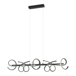 QAZQA Led-Pendelleuchten|Pendelleuchten*Design-Hängeleuchte schwarz rechteckig 3-Stufen-Dimmbar - Krisscross