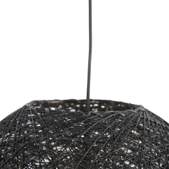 QAZQA Pendelleuchten|Wohnzimmerlampen*Design-Hängeleuchte schwarz Kugel 45cm - Corda