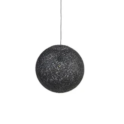 QAZQA Pendelleuchten|Wohnzimmerlampen*Design-Hängeleuchte schwarz Kugel 45cm - Corda