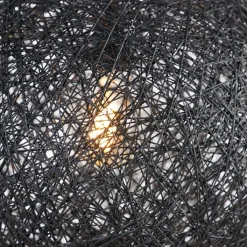 QAZQA Pendelleuchten|Wohnzimmerlampen*Design-Hängeleuchte schwarz Kugel 45cm - Corda