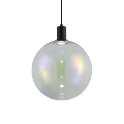 QAZQA Pendelleuchten|Wohnzimmerlampen*Design-Hängeleuchte schwarz mit Regenbogen-Glas 35cm - Mallon