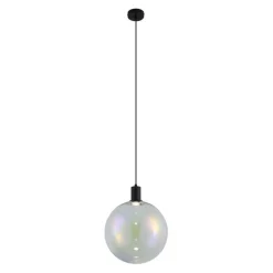 QAZQA Pendelleuchten|Wohnzimmerlampen*Design-Hängeleuchte schwarz mit Regenbogen-Glas 35cm - Mallon