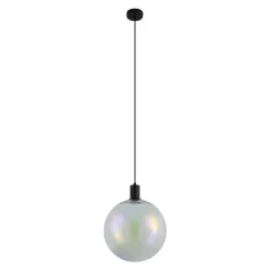 QAZQA Pendelleuchten|Wohnzimmerlampen*Design-Hängeleuchte schwarz mit Regenbogen-Glas 35cm - Mallon