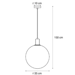 QAZQA Pendelleuchten|Wohnzimmerlampen*Design-Hängeleuchte schwarz mit Regenbogen-Glas 35cm - Mallon