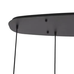 QAZQA Pendelleuchten|Esszimmerlampen*Design-Hängeleuchte schwarz mit Rauchglas 5-flammig - Gus