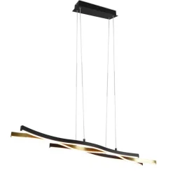 Trio Leuchten Led-Pendelleuchten|Pendelleuchten*Design-Hängeleuchte Schwarz mit Gold inkl. LED Dimmbar - Blaze