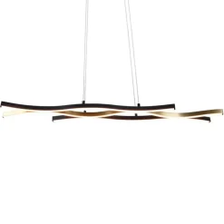 Trio Leuchten Led-Pendelleuchten|Pendelleuchten*Design-Hängeleuchte Schwarz mit Gold inkl. LED Dimmbar - Blaze