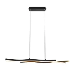 Trio Leuchten Led-Pendelleuchten|Pendelleuchten*Design-Hängeleuchte Schwarz mit Gold inkl. LED Dimmbar - Blaze