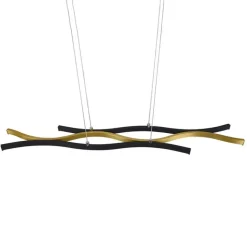 Trio Leuchten Led-Pendelleuchten|Pendelleuchten*Design-Hängeleuchte Schwarz mit Gold inkl. LED Dimmbar - Blaze