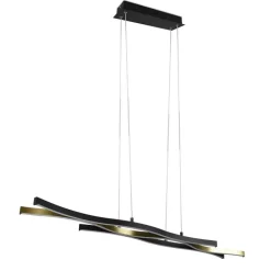 Trio Leuchten Led-Pendelleuchten|Pendelleuchten*Design-Hängeleuchte Schwarz mit Gold inkl. LED Dimmbar - Blaze