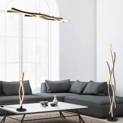 Trio Leuchten Led-Pendelleuchten|Pendelleuchten*Design-Hängeleuchte Schwarz mit Gold inkl. LED Dimmbar - Blaze