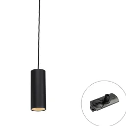 QAZQA Professional Deckenstrahler|Aufbaustrahler*Design-Hängeleuchte schwarz inkl. Schienenadapter 1-phasig - Iconic Tubo