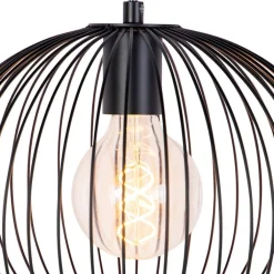 QAZQA Pendelleuchten|Wohnzimmerlampen*Design-Hängeleuchte Schwarz Draht - Wire Dough