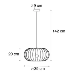 QAZQA Pendelleuchten|Wohnzimmerlampen*Design-Hängeleuchte Schwarz Draht 39cm - Johanna