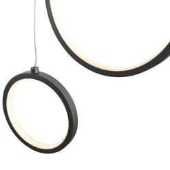 QAZQA Led-Pendelleuchten|Pendelleuchten*Design-Hängeleuchte schwarz 9-flammig inkl. LED 3-Stufen-Dimmbar - Vide Anella