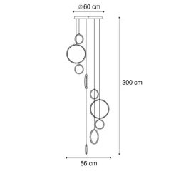 QAZQA Led-Pendelleuchten|Pendelleuchten*Design-Hängeleuchte schwarz 9-flammig inkl. LED 3-Stufen-Dimmbar - Vide Anella