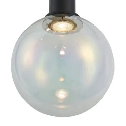 QAZQA Pendelleuchten|Wohnzimmerlampen*Design-Hängeleuchte schwarz mit Regenbogen-Glas rund 3-flammig - Mallon