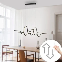 Paul Neuhaus Led-Pendelleuchten|Pendelleuchten*Design-Hängeleuchte schwarz inkl. dimmbarer LED Easylift - Altitude