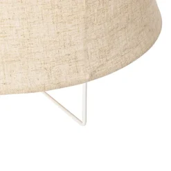 QAZQA Schlafzimmerlampen|Küchenlampen*Design-Hängeleuchte weiß mit beigefarbenem Schirm - Rich