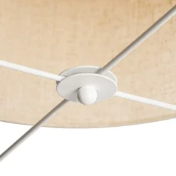 QAZQA Schlafzimmerlampen|Küchenlampen*Design-Hängeleuchte weiß mit beigefarbenem Schirm - Rich