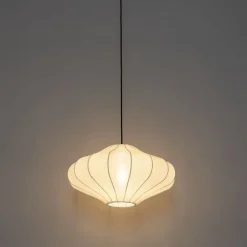 Kinder QAZQA Kinderzimmerlampen|Schlafzimmerlampen*Design-Hängeleuchte Weiße Seide 50 cm - Plu