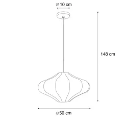 Kinder QAZQA Kinderzimmerlampen|Schlafzimmerlampen*Design-Hängeleuchte Weiße Seide 50 cm - Plu
