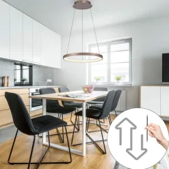 Paul Neuhaus Led-Pendelleuchten|Pendelleuchten*Design-Pendelleuchte Bronze inklusive dimmbarer LED Easylift - Hoop