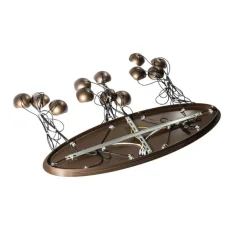 QAZQA Schlafzimmerlampen|Küchenlampen*Design-Pendelleuchte Dunkelbronze mit Klarglas 12-flammig - Inge