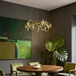 QAZQA Led-Pendelleuchten|Pendelleuchten*Design-Pendelleuchte Gold Rund 3-Stufen-Dimmbar - Krisscross