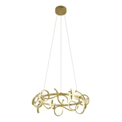 QAZQA Led-Pendelleuchten|Pendelleuchten*Design-Pendelleuchte Gold Rund 3-Stufen-Dimmbar - Krisscross