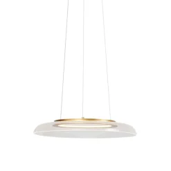 QAZQA Led-Pendelleuchten|Pendelleuchten*Design-Pendelleuchte Gold und Transparent 3-Stufen-Dimmbar - Scacrylic