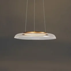 QAZQA Led-Pendelleuchten|Pendelleuchten*Design-Pendelleuchte Gold und Transparent 3-Stufen-Dimmbar - Scacrylic