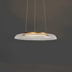 QAZQA Led-Pendelleuchten|Pendelleuchten*Design-Pendelleuchte Gold und Transparent 3-Stufen-Dimmbar - Scacrylic