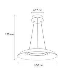 QAZQA Led-Pendelleuchten|Pendelleuchten*Design-Pendelleuchte Gold und Transparent 3-Stufen-Dimmbar - Scacrylic