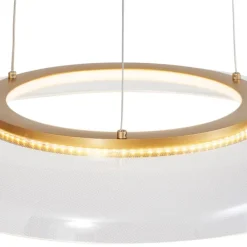 QAZQA Led-Pendelleuchten|Pendelleuchten*Design-Pendelleuchte Gold und Transparent 3-Stufen-Dimmbar - Scacrylic