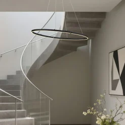 QAZQA Led-Pendelleuchten|Pendelleuchten*Design-Pendelleuchte Schwarz Oval 120cm inkl. LED 3-Stufen-Dimmbar - Ovallo