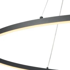 QAZQA Led-Pendelleuchten|Pendelleuchten*Design-Pendelleuchte Schwarz Oval 120cm inkl. LED 3-Stufen-Dimmbar - Ovallo