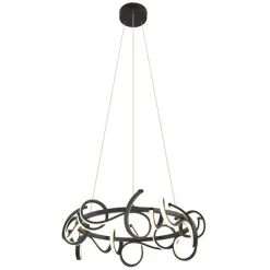 QAZQA Led-Pendelleuchten|Pendelleuchten*Design-Pendelleuchte schwarz rund, 3-Stufen-Dimmbar - Krisscross