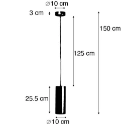 QAZQA Pendelleuchten|Wohnzimmerlampen*Design-Pendelleuchte schwarz GU10 50mm - Tubo