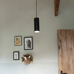 QAZQA Pendelleuchten|Wohnzimmerlampen*Design-Pendelleuchte schwarz GU10 50mm - Tubo