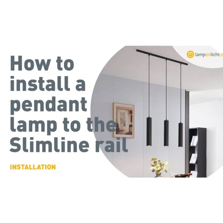 QAZQA Deckenstrahler|Aufbaustrahler*Design-Pendelleuchte Schwarz inkl. Schienenadapter 1-phasig - Slimline Tuba Small